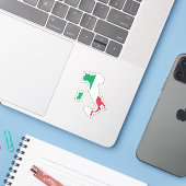 Sticker Italy flag and map (Ordinateur portable avec iPhone)