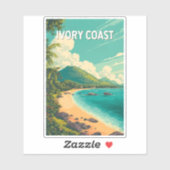 Sticker Ivory Coast Illustration Travel Art Vintage (Feuille)