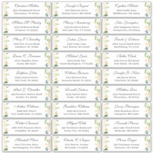 Sticker Ivory Gold Botanical Floral Mariage Adresse d'hôte