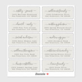 Sticker Ivory Wedding Guest Address Labels (Feuille)