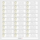 Sticker Ivory White Roses Floral Mariage Adresse d'hôte (Feuille)