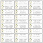Sticker Ivory White Roses Floral Mariage Adresse d'hôte (Devant)