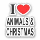 Sticker J'❤️ ANIMAUX ET NOËL J'AIME LES ANIMAUX ET CH Viny (Devant)