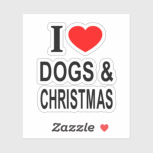 Sticker J' ❤️ CHIENS & NOËL J'AIME LES CHIENS & NOËL Vinyl