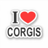 Sticker J' ❤️ CORGIS J'AIME CORGIS J'AIME CORGIS Vinyle (Devant)