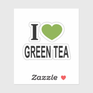 Sticker J'❤️ LE THÉ VERT avec un cœur vert J'AIME LE VERT