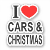 STICKER J'❤️ LES VOITURES ET NOËL J'AIME LES VOITURES ET C (Devant)