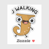 Sticker J Marcher drôle Alphabet Pun (Feuille)