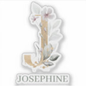 Sticker J Monogram Floral Personnalisé (Devant)