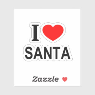 Sticker J' ❤️ SANTA J'AIME SANTA J'AI LE COEUR SANTA Vinyl