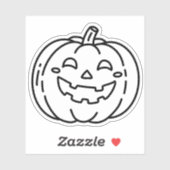 Sticker Jack-o'-lantern citrouille doodle (Feuille)