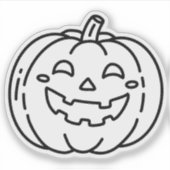 Sticker Jack-o'-lantern citrouille doodle (Devant)
