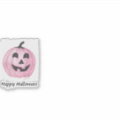 Sticker Jack-o'-lantern citrouille rose pour Halloween (Devant)