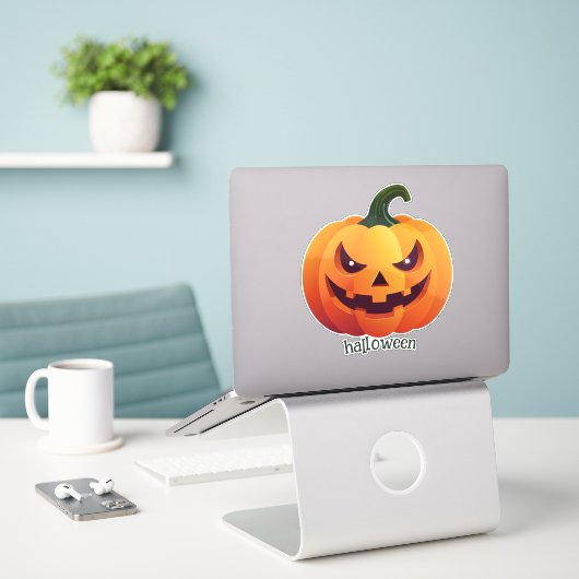 Sticker Jack-o-lanterne (Ordinateur portable sur le bureau)