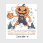 Sticker Jack-o'-Lantern's Fiery Slam Dunk : Nuit d'Hallowe (Feuille)
