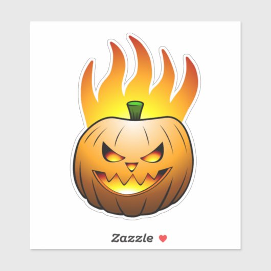 Sticker Jack O'lantern Citrouille d'Halloween (Feuille)