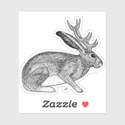 Sticker Jackalope (Feuille)