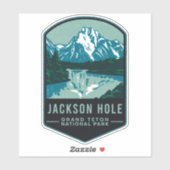 Sticker Jackson Hole Grand Teton National Park (Feuille)