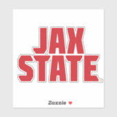 Sticker Jacksonville State University JAX STATE Bold Red (Feuille)