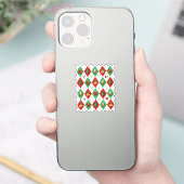 Sticker Jacquard rouge et vert Motif Noël (Téléphone)