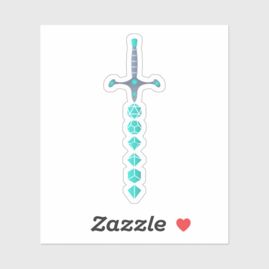 Sticker Jade épée du Paladin Tabletop RPG (Feuille)