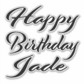 Sticker Jade Name Prénom Anniversaire de la Broderie noire (Devant)