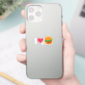 Sticker J'adore Burger Cheeseburger Manger Malsain (Téléphone)