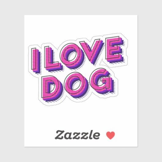 Sticker J'adore Chien (Feuille)