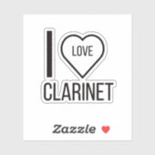 STICKER J'ADORE CLARINET (Feuille)