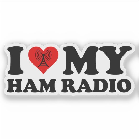 Sticker J'adore (Cœur) Ma Radio Ham (Devant)