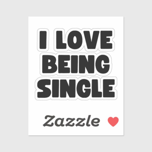 Sticker J'adore être célibataire (Feuille)