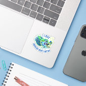 Sticker J'adore la course de bateaux dragons Blue & Green  (Ordinateur portable avec iPhone)