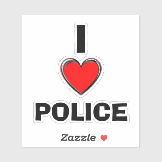 STICKER J'ADORE LA POLICE "COEUR ART" (Feuille)