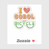 Sticker J'adore la programmation Cobol et l'autocollant de (Feuille)