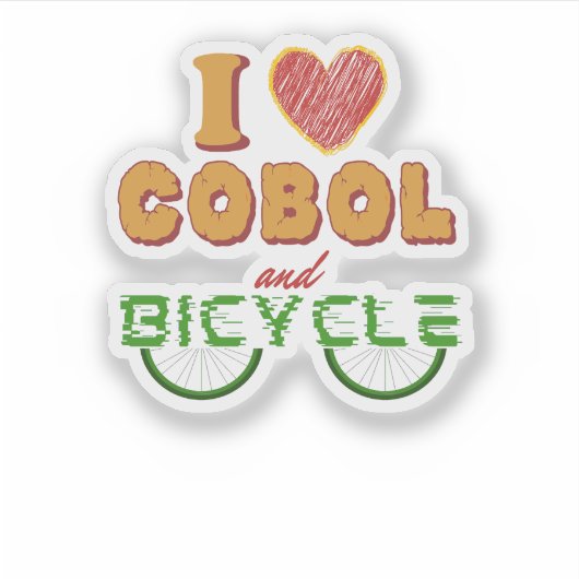 Sticker J'adore la programmation Cobol et l'autocollant de (Devant)