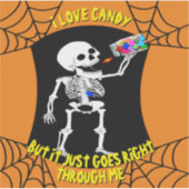 Sticker J'adore l'autocollant squelette de bonbons (Devant)