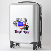 Sticker J'adore le 4 juillet (Sur valise)