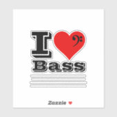 Sticker J'adore le bass (Feuille)