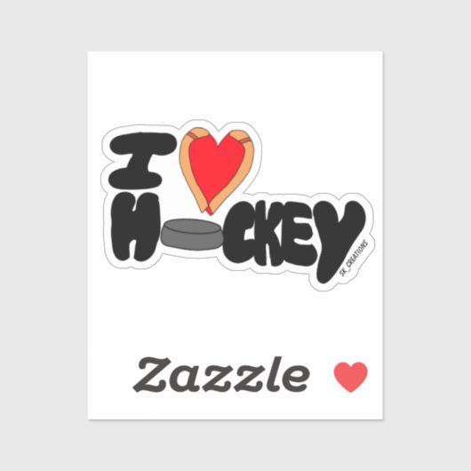 Sticker J'adore le hockey (Feuille)