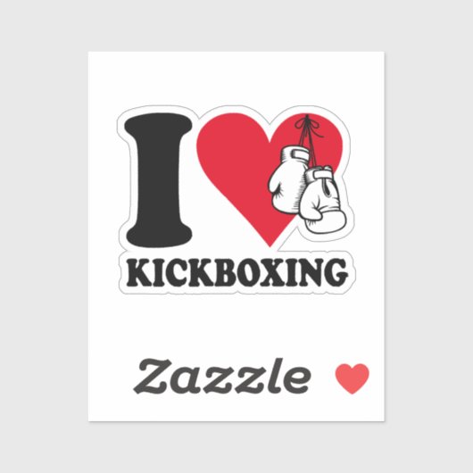 Sticker J'adore le kickboxing (Feuille)