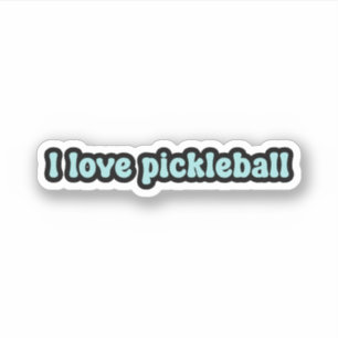 Sticker J'adore le pickleball Blue Retro Text