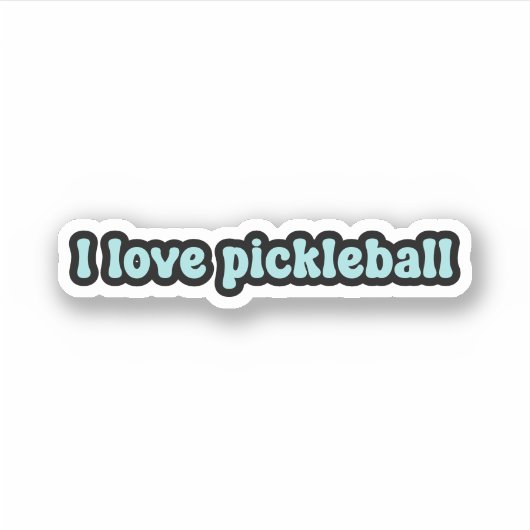 Sticker J'adore le pickleball Blue Retro Text (Devant)