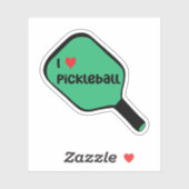 Sticker J'adore le texte sur la Pagaie de Pickleball Vert (Feuille)