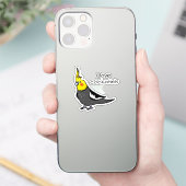 Sticker J'adore les cockatiels gris normal (Téléphone)
