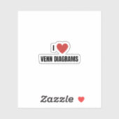 Sticker J'adore les diagrammes de Venn (Feuille)