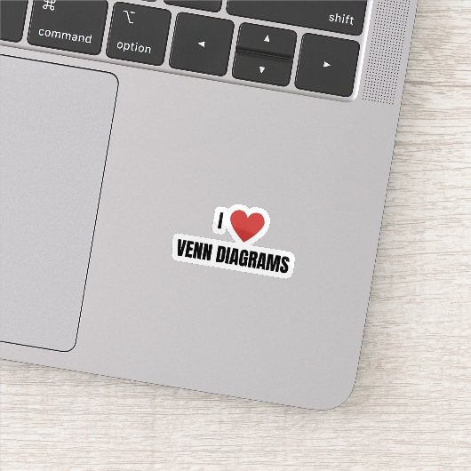 Sticker J'adore les diagrammes de Venn (Détail)