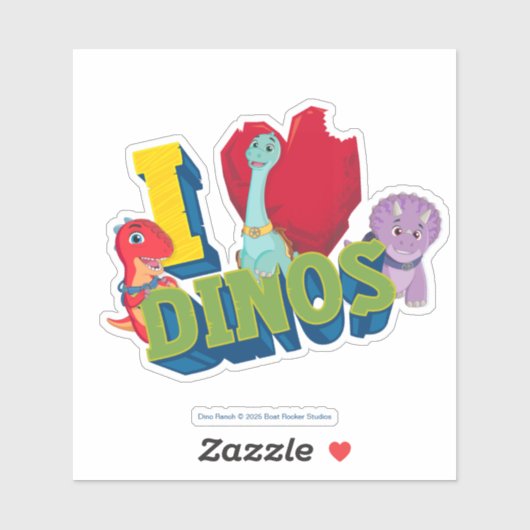 Sticker J'adore les dinos | Dino Ranch (Feuille)