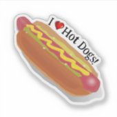 Sticker J'adore les Hot Dogs! (Devant)