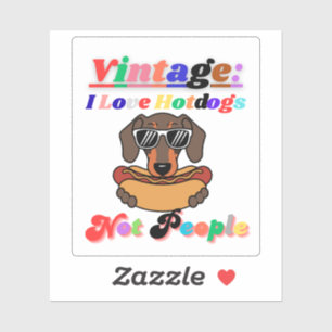 Sticker J'adore les hot-dogs, pas les gens