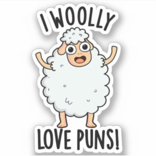 Sticker J'adore les jeux de mots sur les moutons drôles